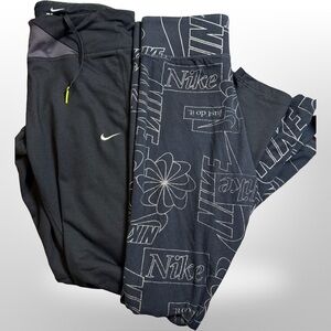 Nike women’s workout leggings bundle of 2 — running, yoga ,working out (small)